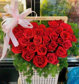 HOA GIỎ (XẾP HÌNH TRÁI TIM)