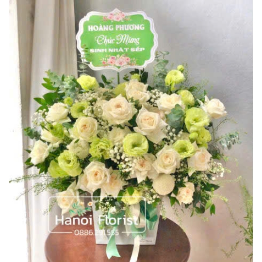 HOA GIỎ (HỒNG XANH KẾT HỢP TRẮNG)