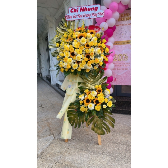 Hoa khai trương 12 vàng cam