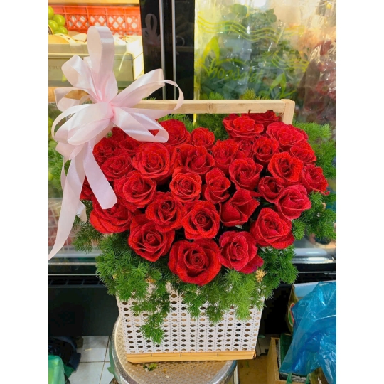 HOA GIỎ (XẾP HÌNH TRÁI TIM)
